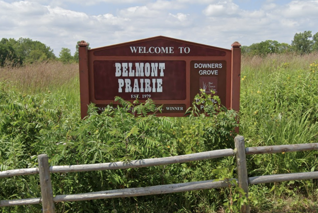 Belmont Prairie sign